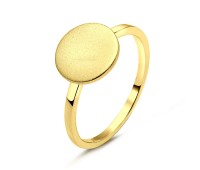 Gold Plated Silver Rings Bend Matt Designed NSR-2785-C-GP